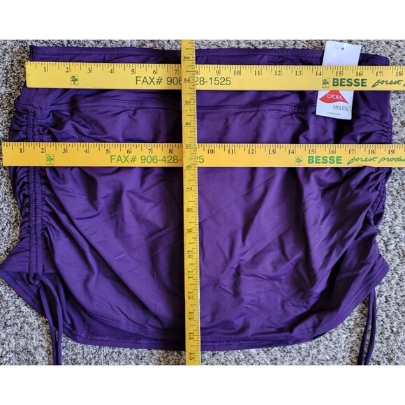SWIM SKIRT w/ Brief 16 regular Purple TUMMY CONTROL 15" Solid Lands End S428 - Picture 4 of 8